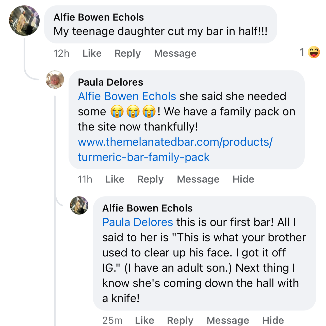 screenshot from facebook post